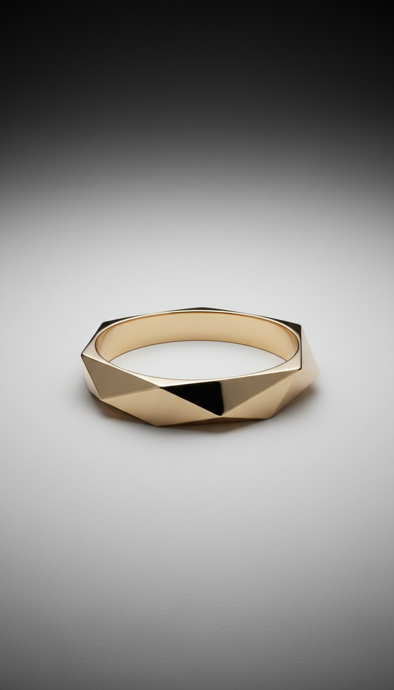 Champagne Gold Faceted Bangle