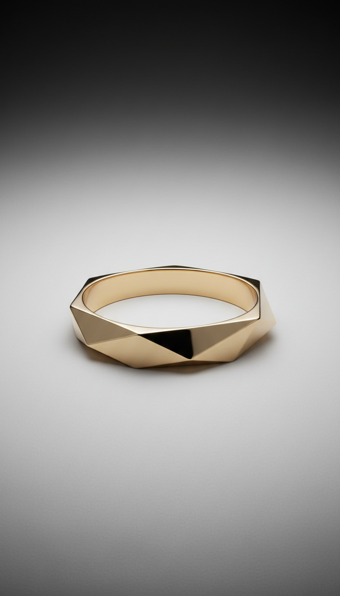 Champagne Gold Faceted Bangle
