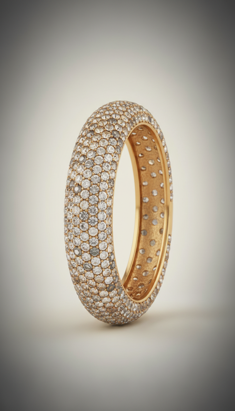 Gilded Sand Pavé Gemstone Bangle