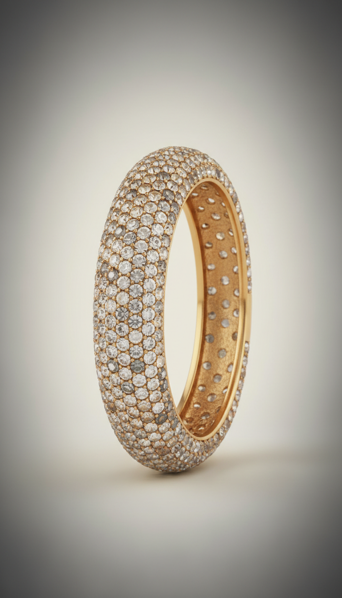 Gilded Sand Pavé Gemstone Bangle